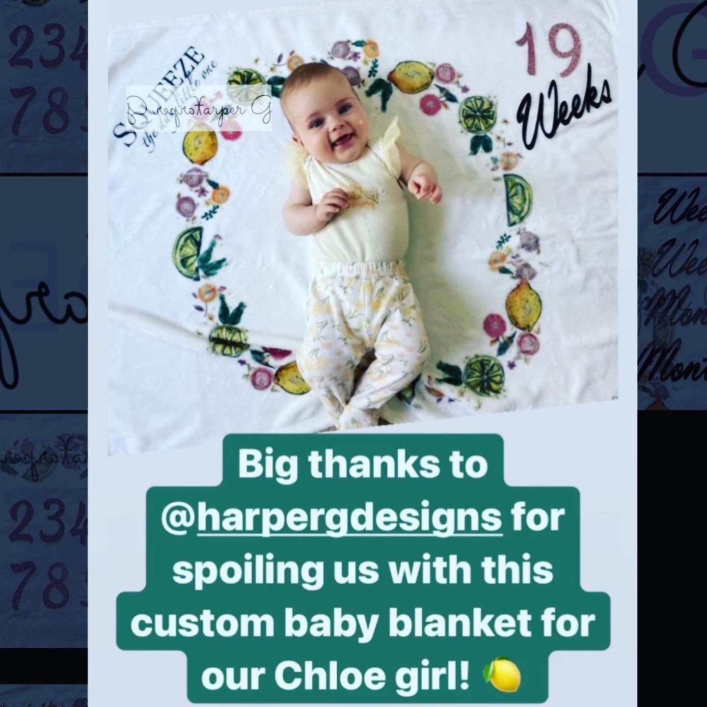 “Squeeze the day little one” Milestone Baby Blanket