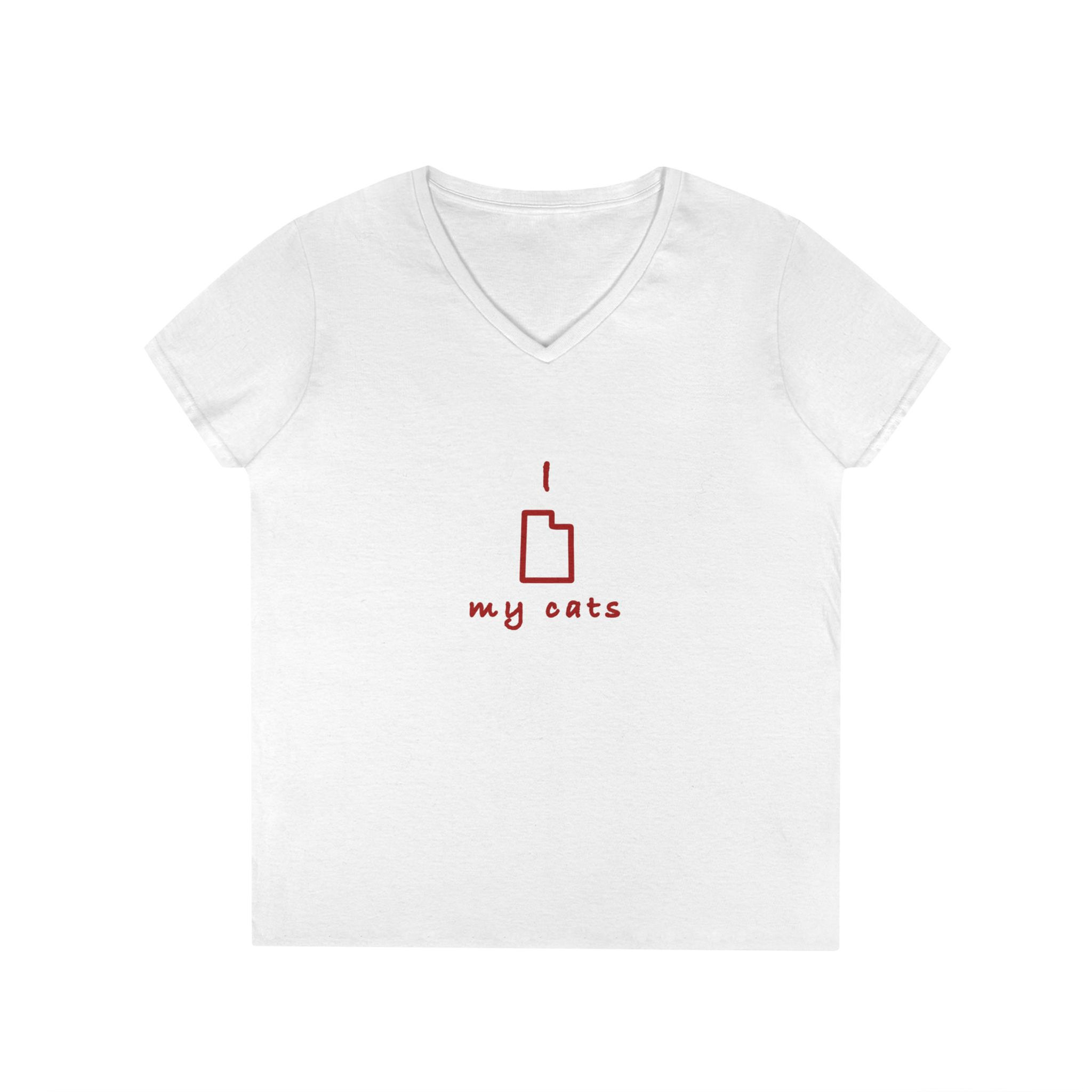 I Love My Cats V-Neck T Shirt
