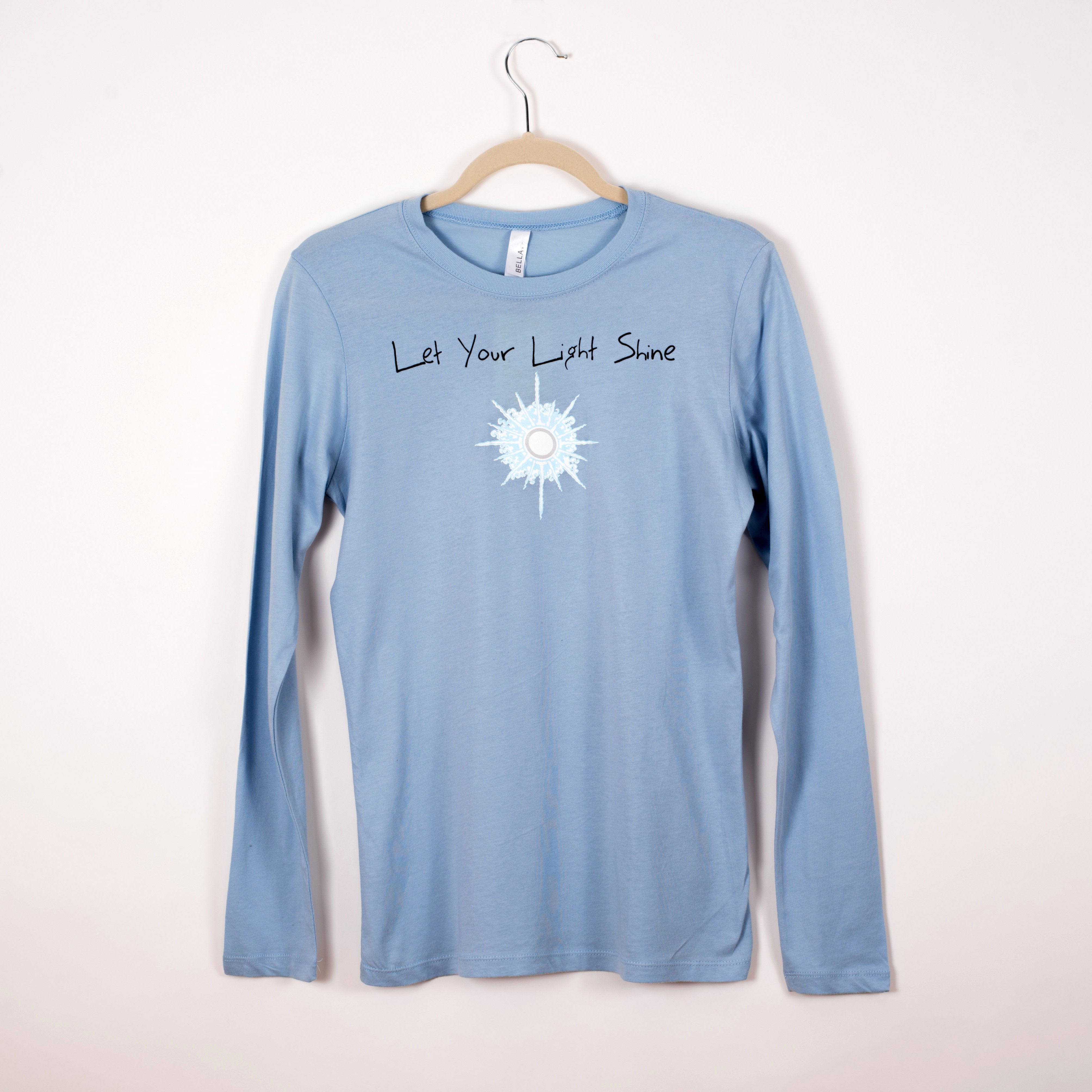 Womens Pajama Long Sleeve Shirt Let Your Light Shine by Living in the Light