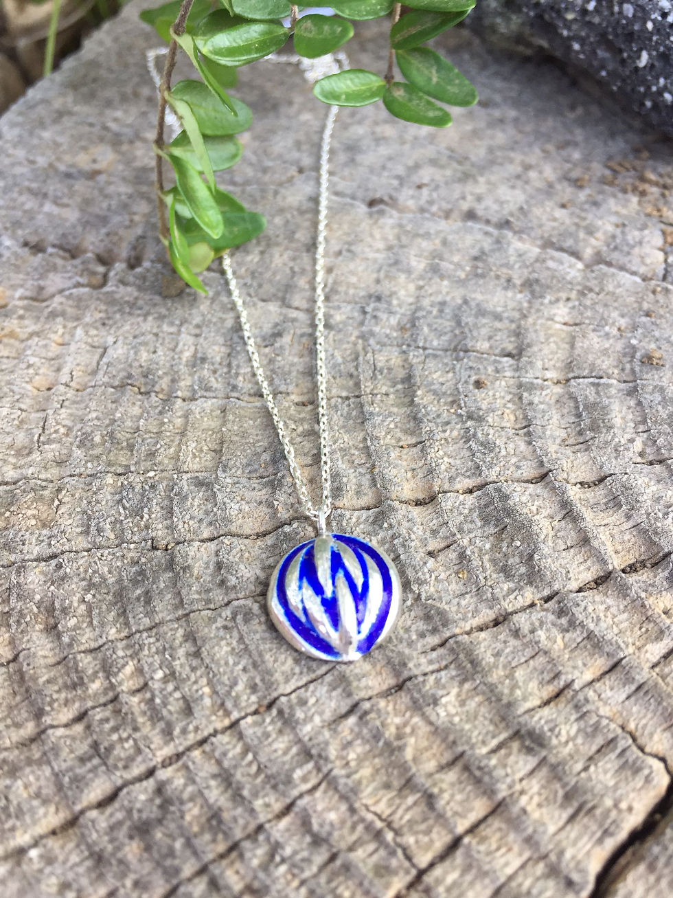 Gümüş Kolye Balon Lacivert