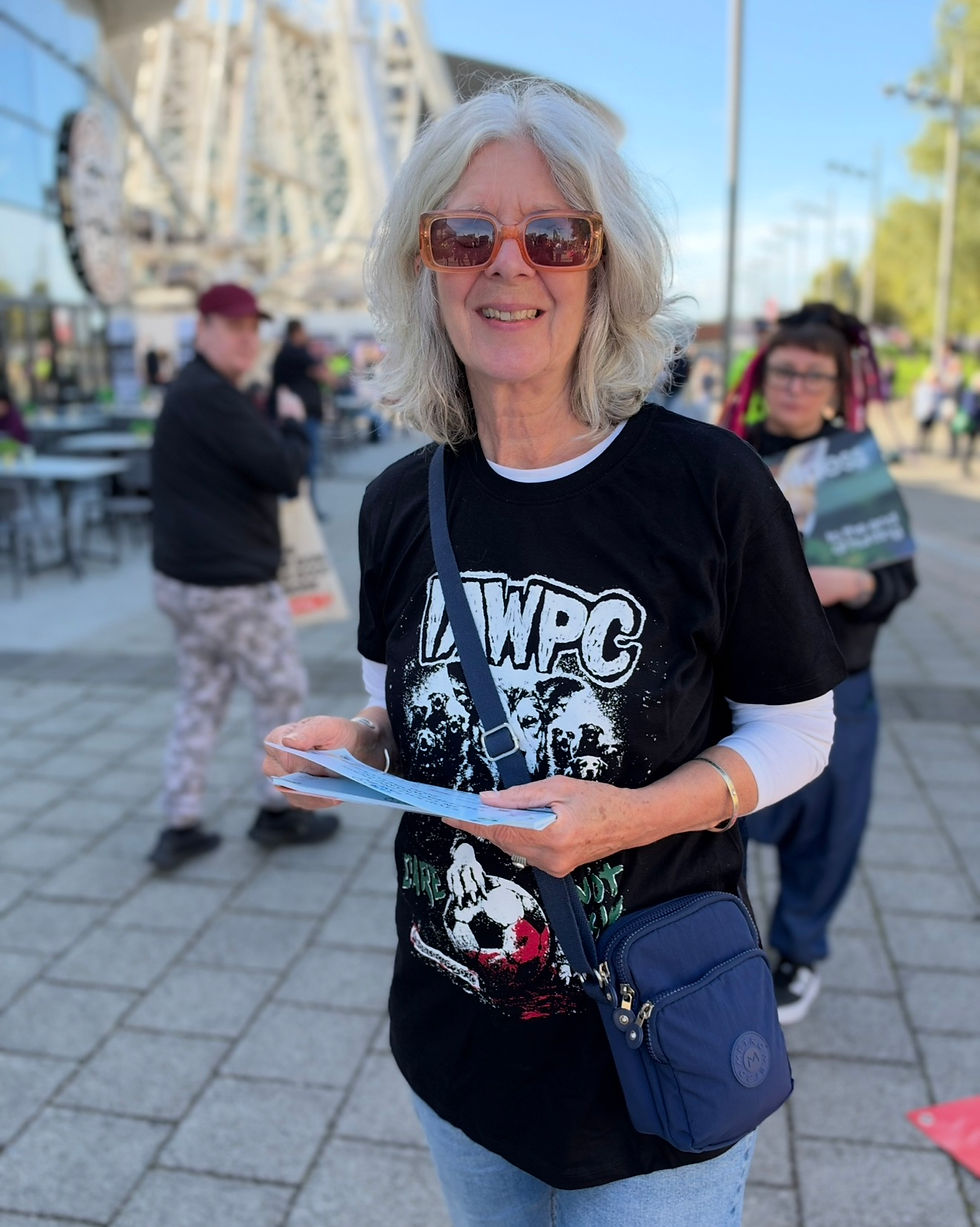 Campaigner Anne at the Labour Party conference in Liverpool