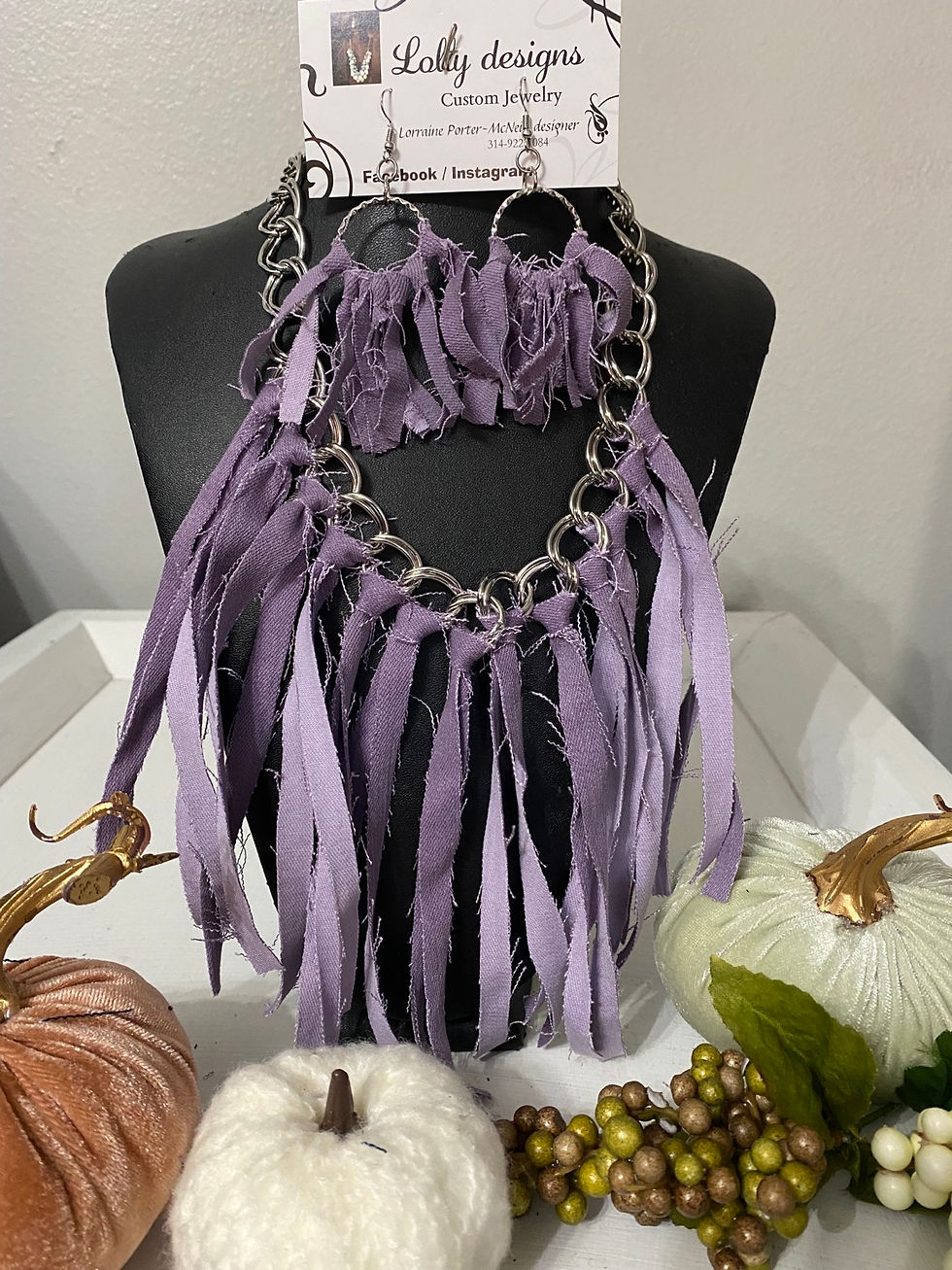Thumbnail: Denim Fringe Necklace