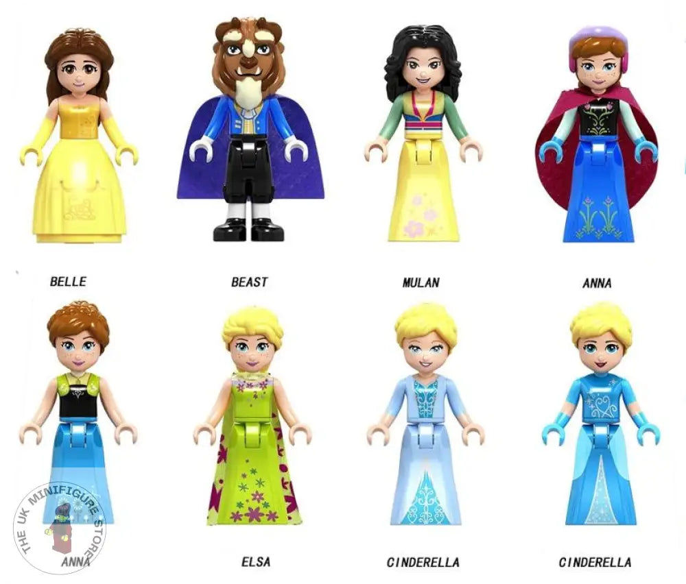 Princess Set of 8 Minifigures - Style 2