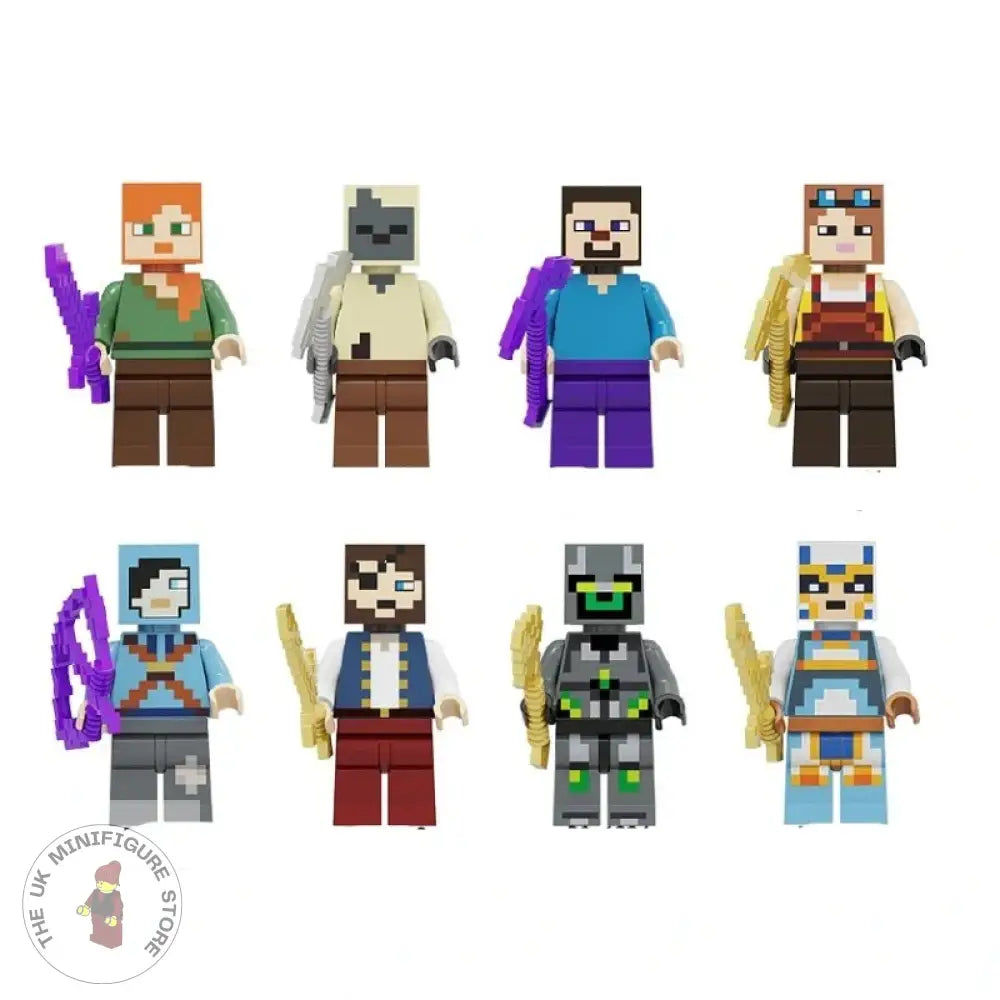 Minecraft Set of 8 Minifigures - Style 2