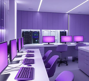 crie uma imagem de laboratório de informática, use tons de roxo_edited.jpg