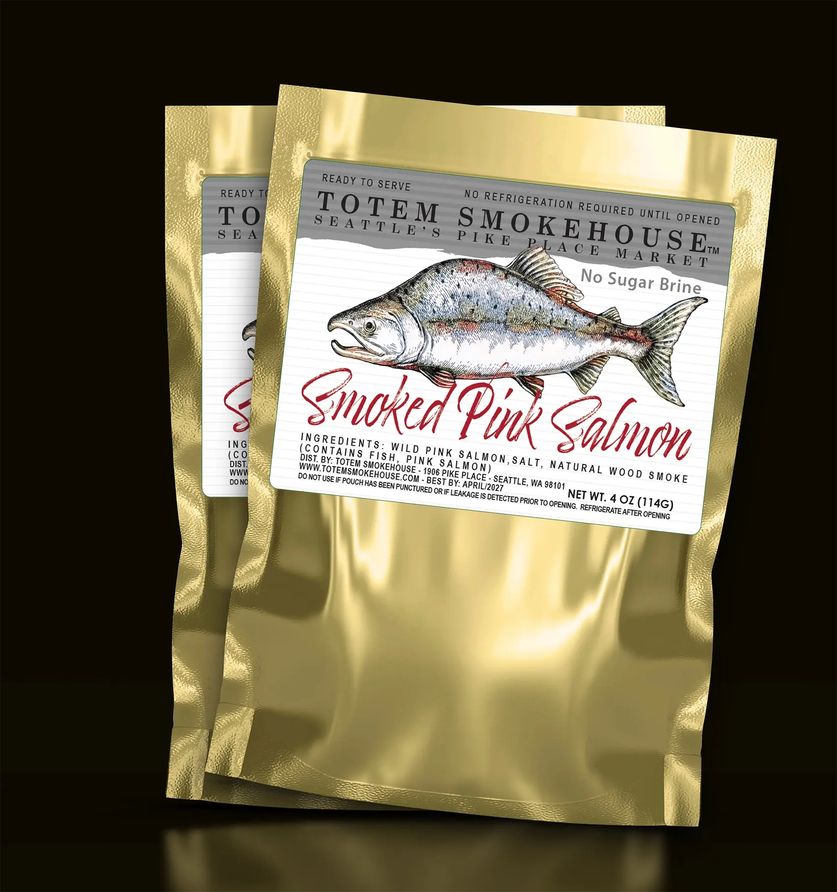 2-4 oz Smoked Pink Sugar Free Wild Salmon