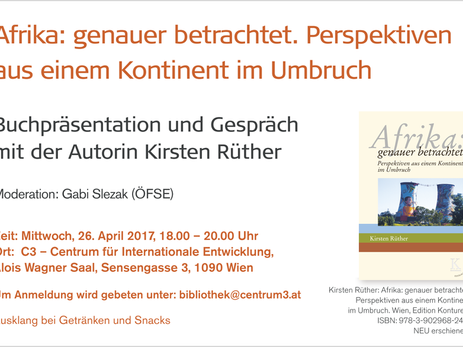 Buchpräsentation “Afrika: genauer betrachtet. Perspektiven aus einem anderen Kontinent im Umbruch”.