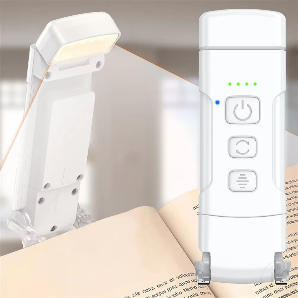 Lampe de lecture, liseuse LED, pince marque page rechargeable