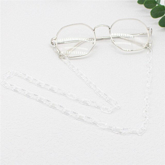 Miniature : Chaine à lunettes en grosses mailles rectangulaires colorées B02