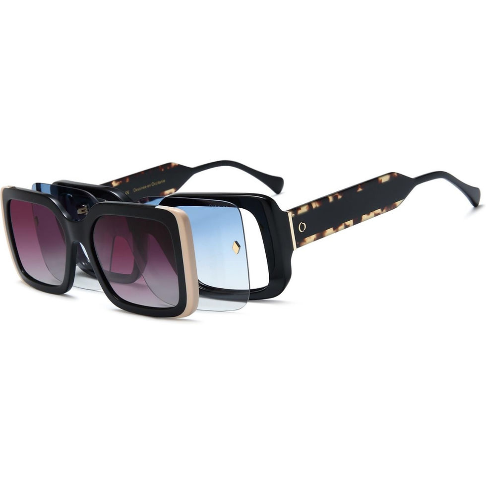 Miniature : Lunettes de lecture avec clip solaire polarisé, rectangulaire plastique OCP631