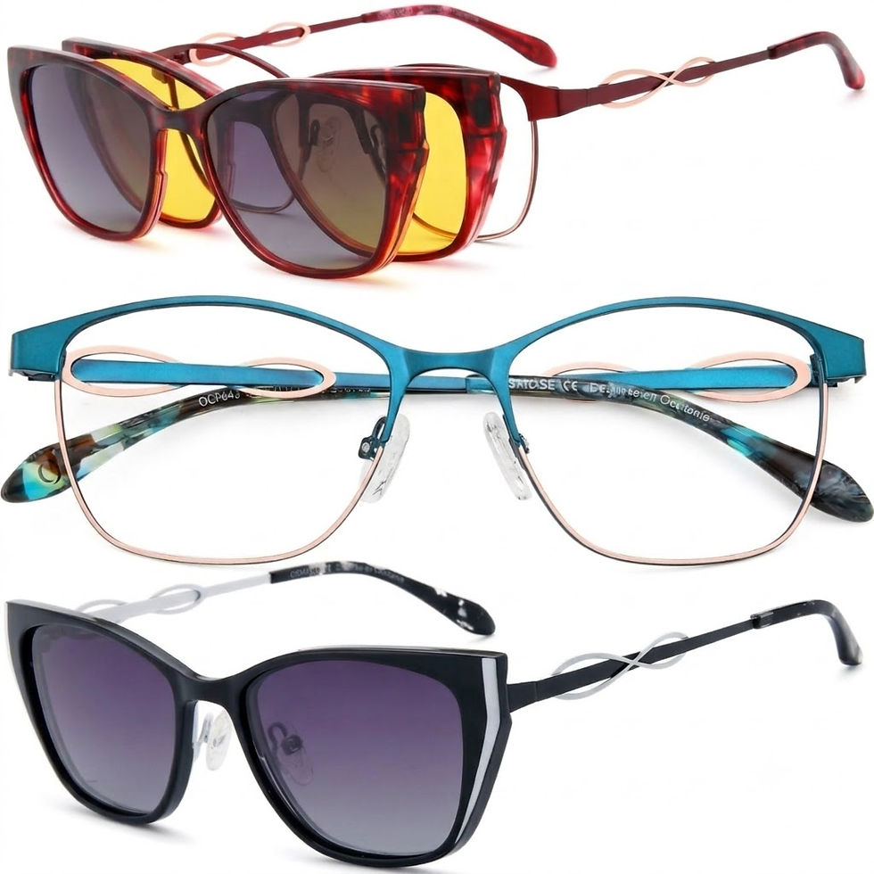 Miniature : Lunettes de lecture avec clip solaire polarisé, papillon métal OCP643