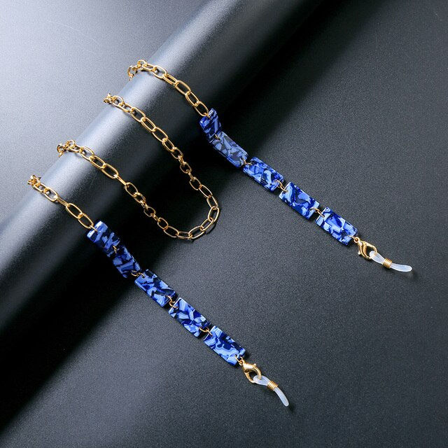 Miniature : Chaine à lunettes en plaques d'acétate colorées
