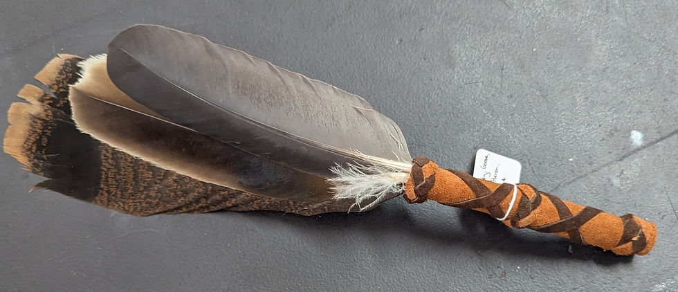 Smudge fan with Turkey, Goose, Blue Heron, Cedar and Deer