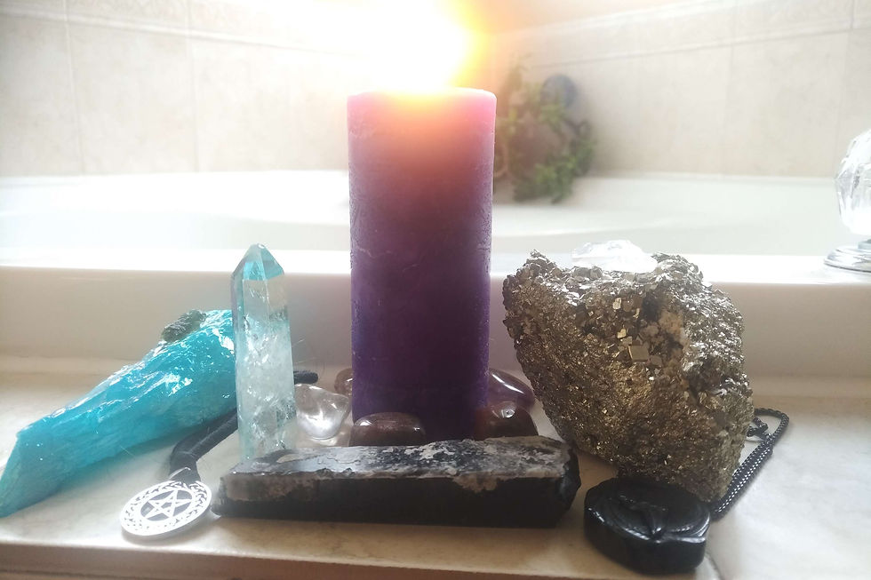 Candle crustal magick in witchcraft