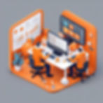 Software development with teamwork, Orange color .jpg