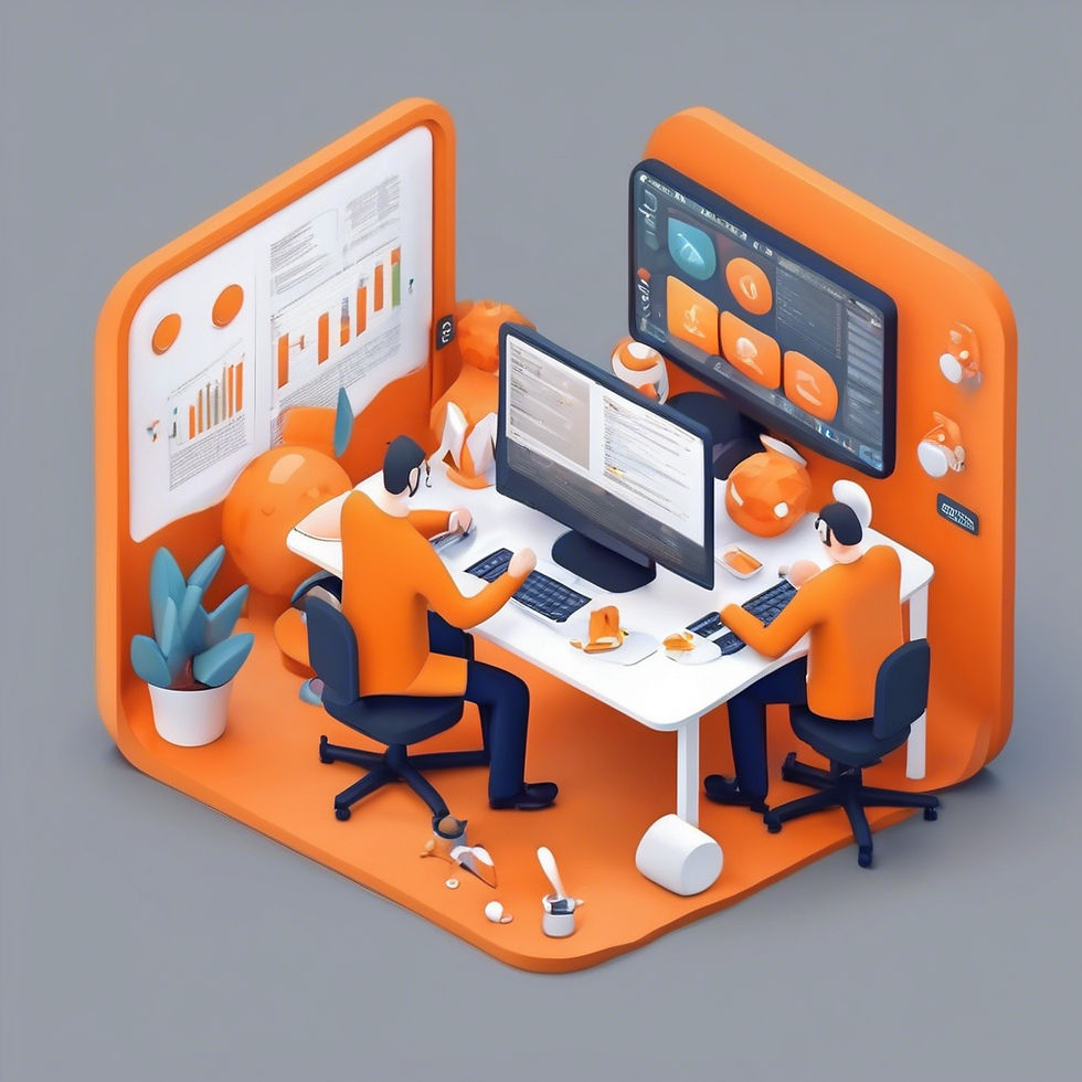 Software development with teamwork, Orange color .jpg