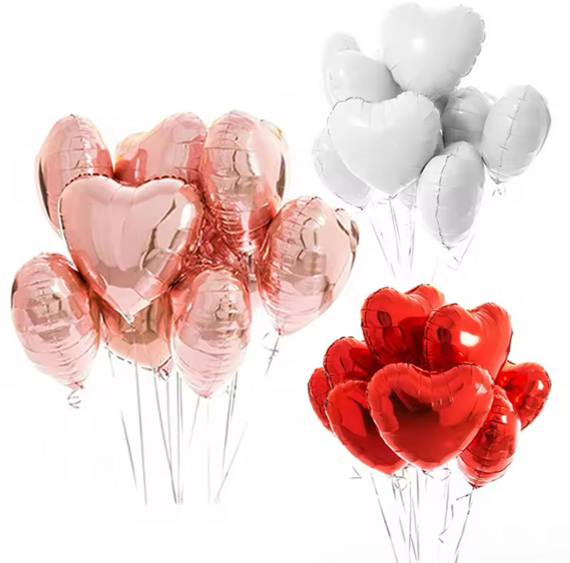 10pcs 18inches Love Heart Shape Foil Balloons