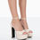 Thumbnail:  Kylie Ecru Patent High Heel Peep Toe Platform Block Heels   Shoes