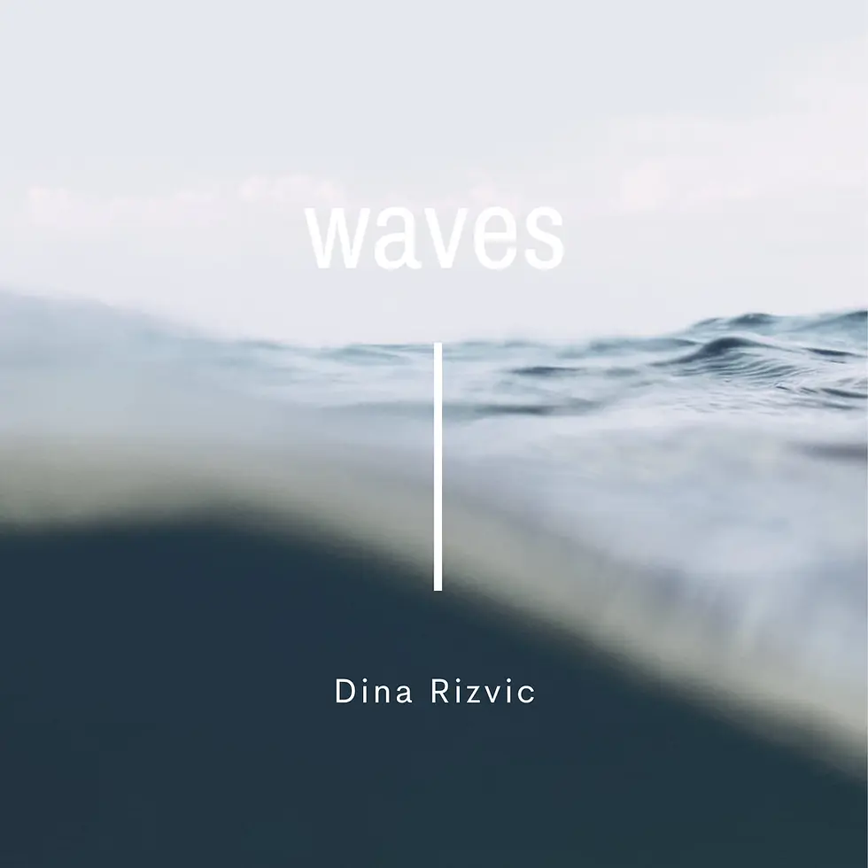 Square album cover Waves EP with soft ocean waves