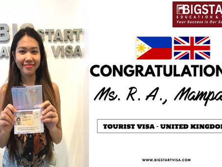 UNITED KINGDOM: TOURIST VISA GRANTED – MS. R. A. MAMPARO!
