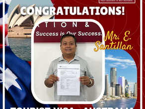 AUSTRALIA: TOURIST VISA GRANTED - MR. E. SANTILLAN