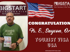 USA: TOURIST VISA GRANTED – FR. E. SAYCON, OAR!