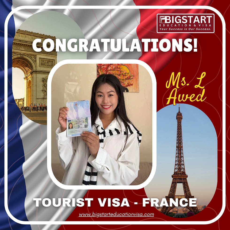 France Tourist Visa Grant: Congratulations to Ms. L. Awed!