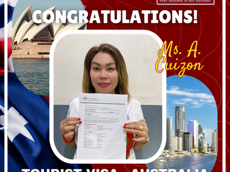 AUSTRALIA: TOURIST VISA GRANTED - MS. P. C & S. MABINI