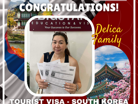 SOUTH KOREA: TOURIST VISA GRANTED - DELICA FAMILY (3 PAX)