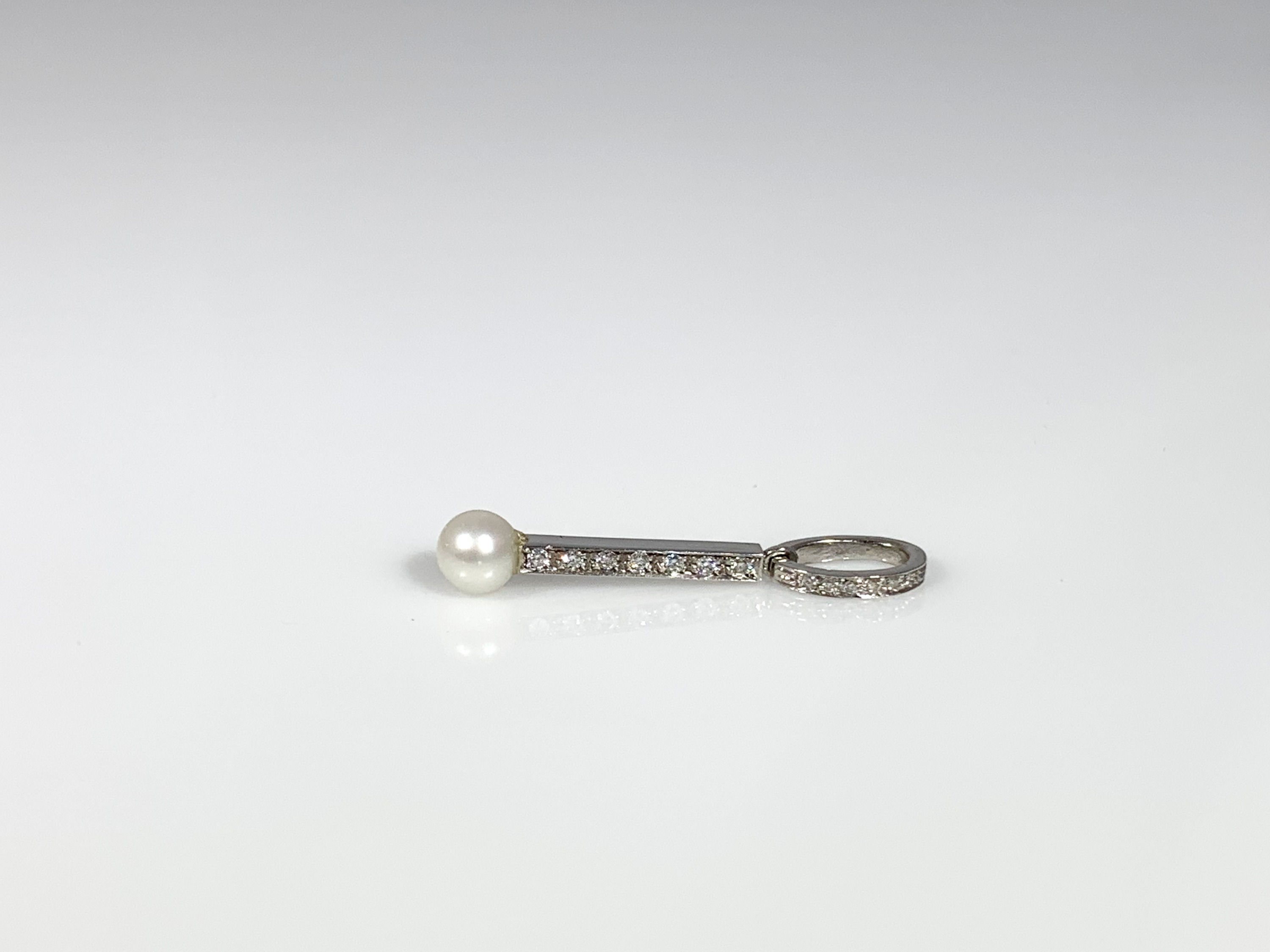 diamond and pearl bar pendant