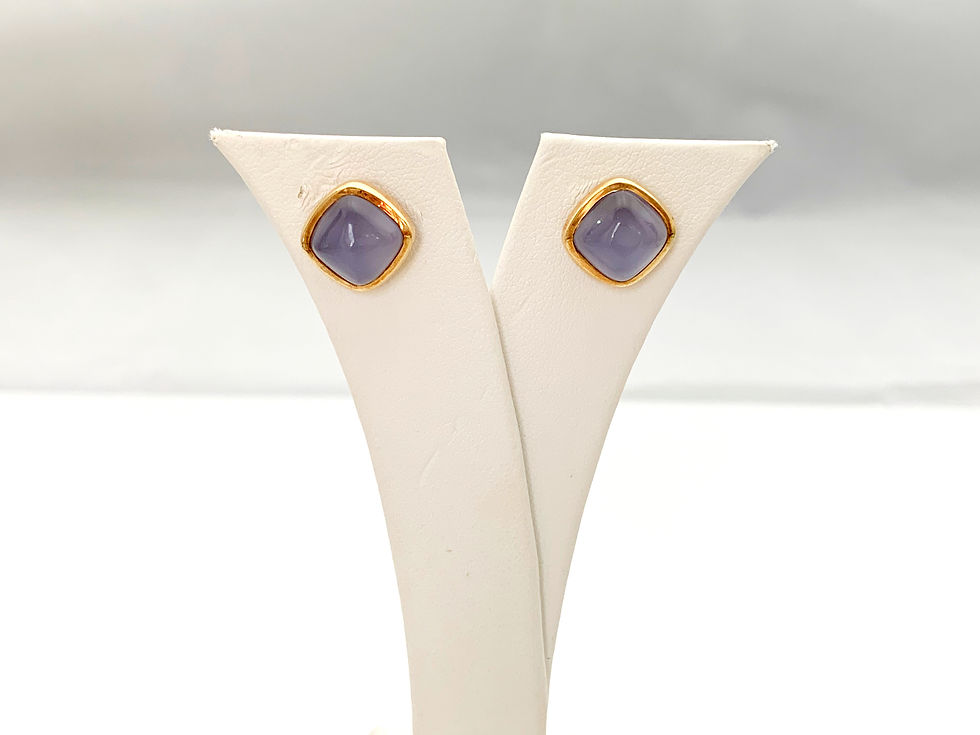 Thumbnail: Blue Cabuchon-cut Earrings