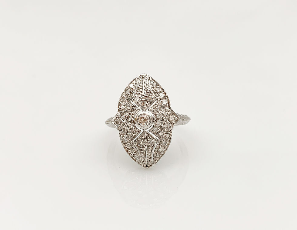Thumbnail: vintage diamond and platinum ring