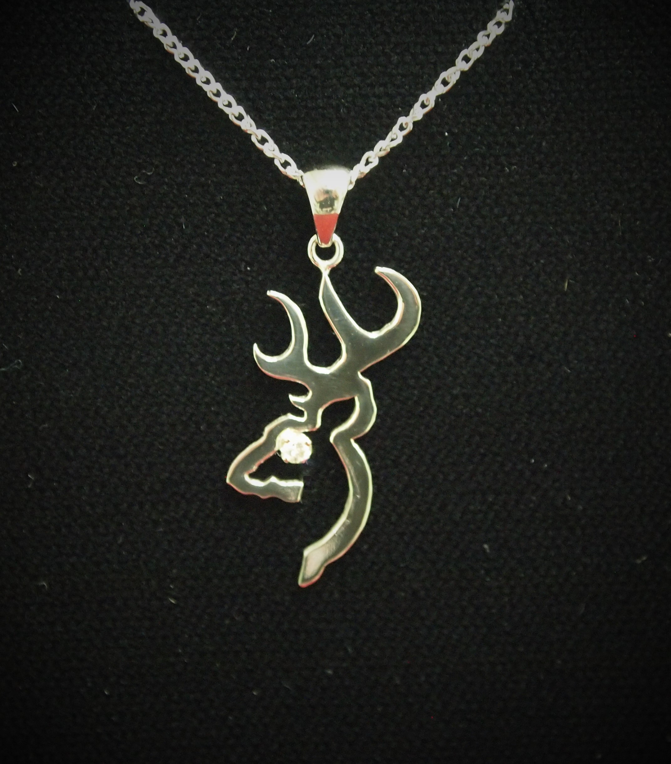 10kt White Gold Browning Pendat