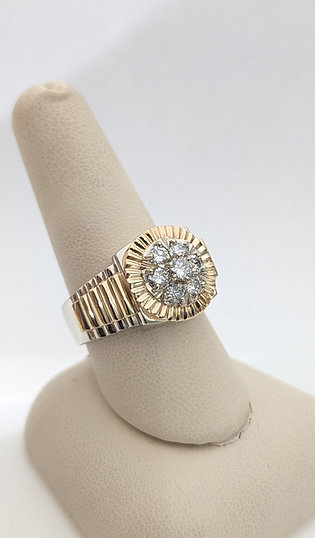 14kt Rolex Style Ring 0.75ct tdw