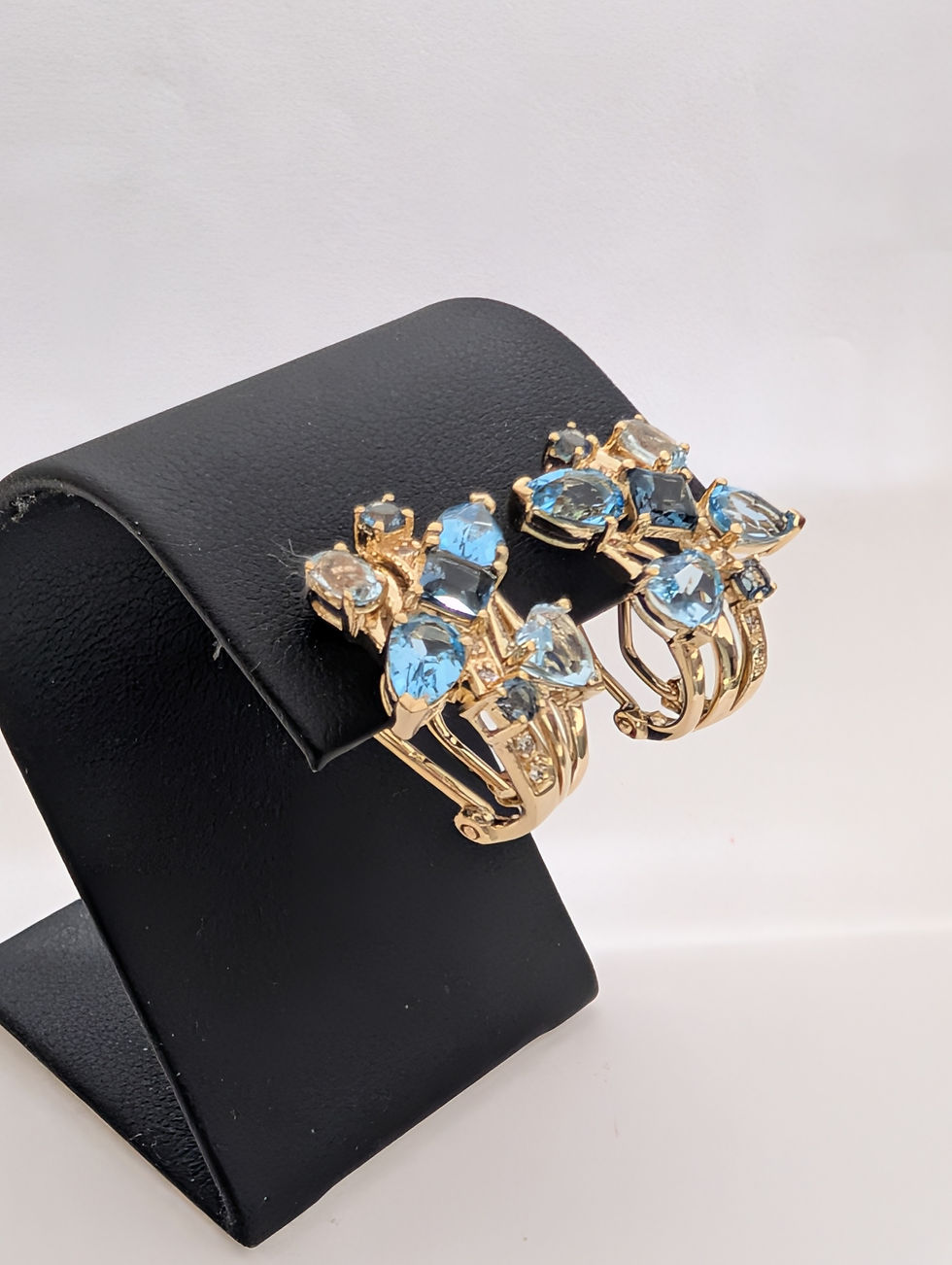 Thumbnail: 14kt Multi Blue Topaz Earrings
