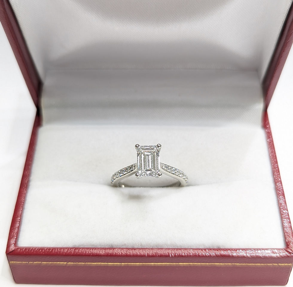 Thumbnail: 14kt Emerald Lab Diamond Ring 1.70ct