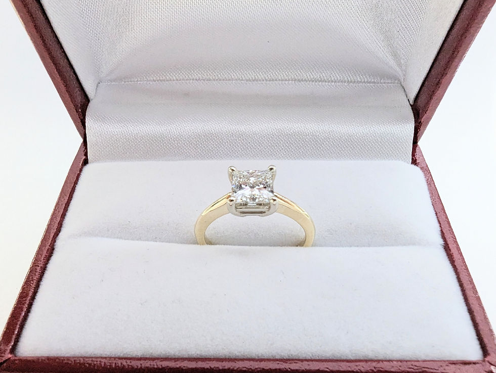 Thumbnail: 14kt Princess Cut Lab Diamond 1.28ct