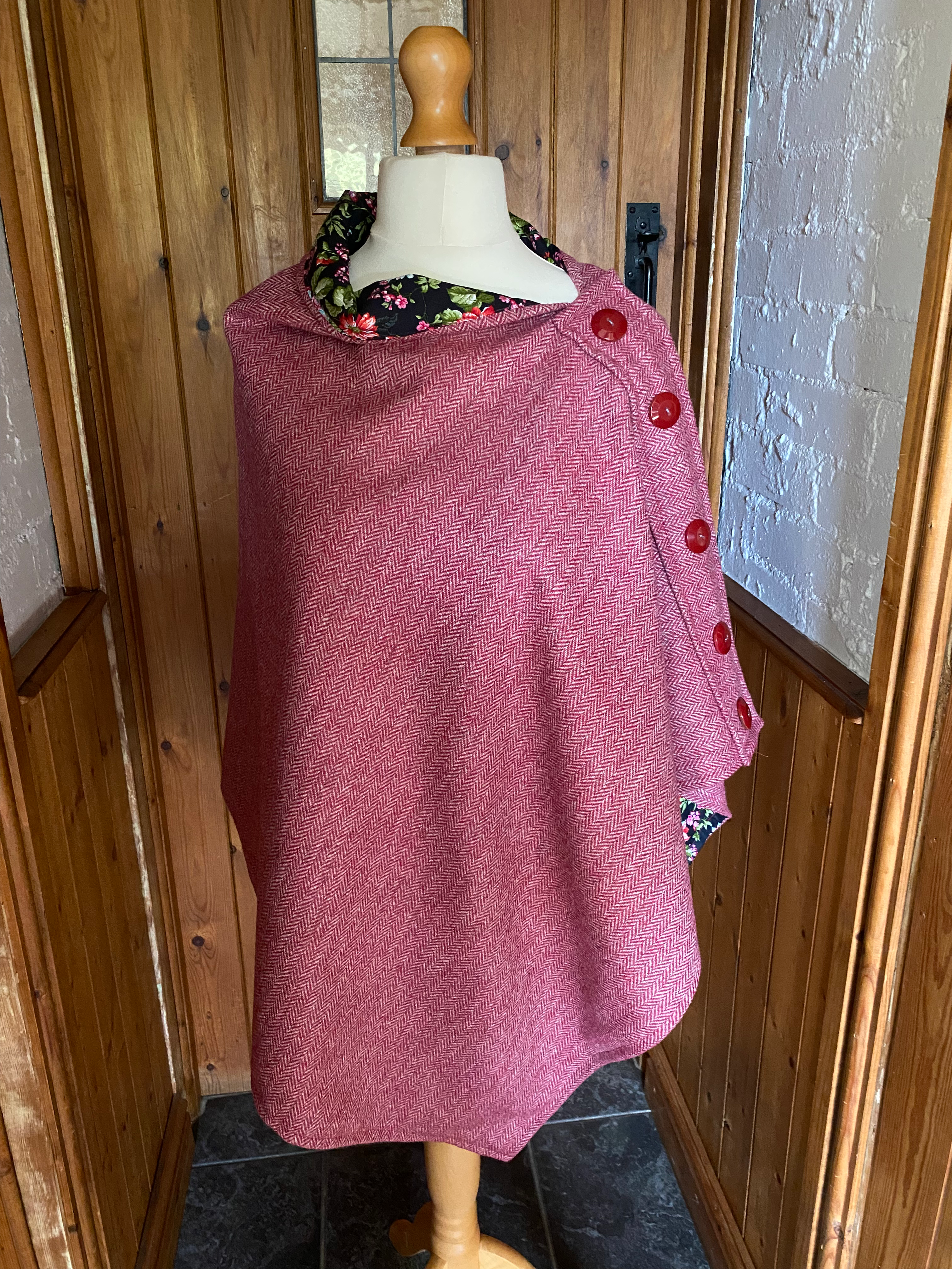 100% British wool poncho