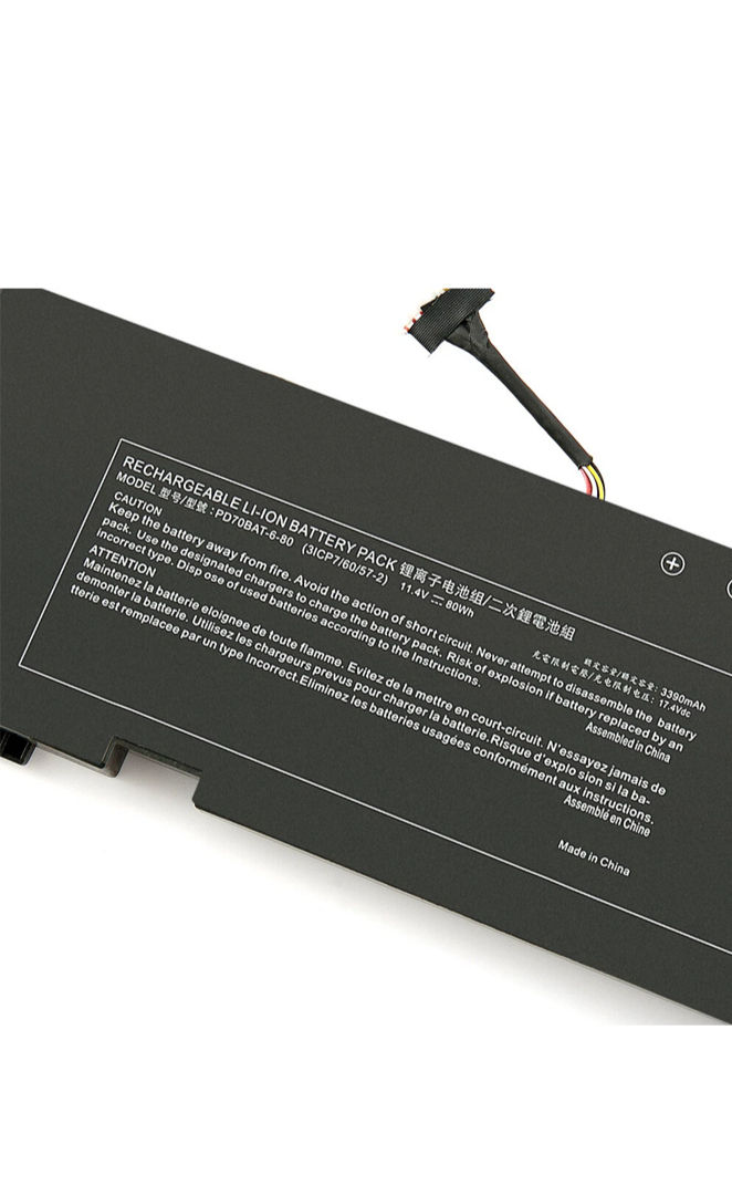 Thumbnail: Mechrevo PD70BAT-6-80 Laptop Battery 11.4V 3390mAh 80Wh 6 Cells Label View