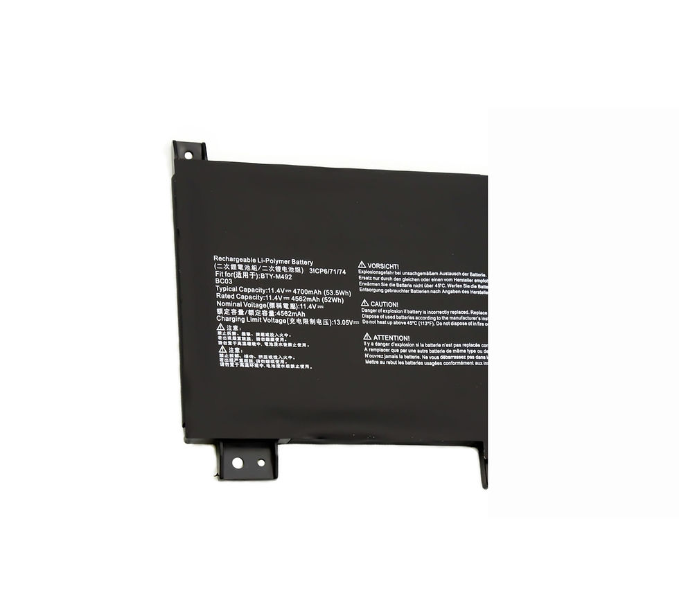 Thumbnail: MSI BTY-M492 (Type B) Laptop Battery 11.4V 4562mAh 52Wh 3 Cells Label View