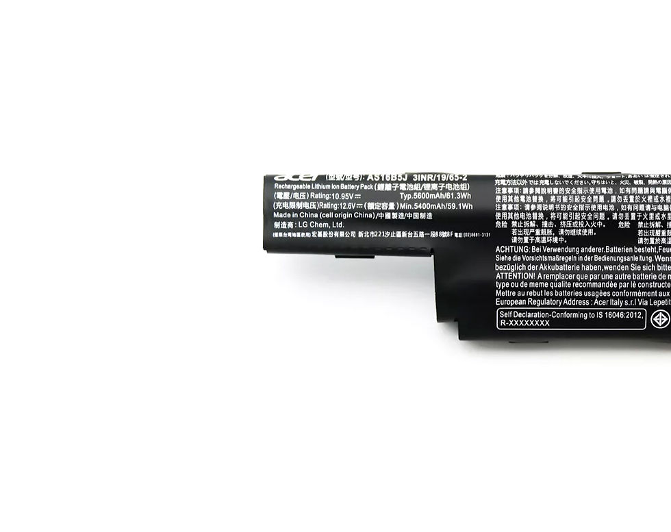 Thumbnail: Acer AS16B5J Laptop Battery 10.95V 5600mAh 61.3Wh 6 Cells Label View
