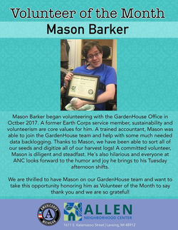 Mason Volunteer of the Month