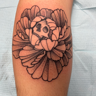 Skull Flower Tattoo - Catfish