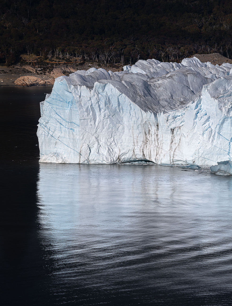 A patch of light on Perito Moreno Glacier in Patagonia