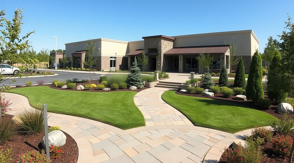 beautiful hardscape and landscape. on bi