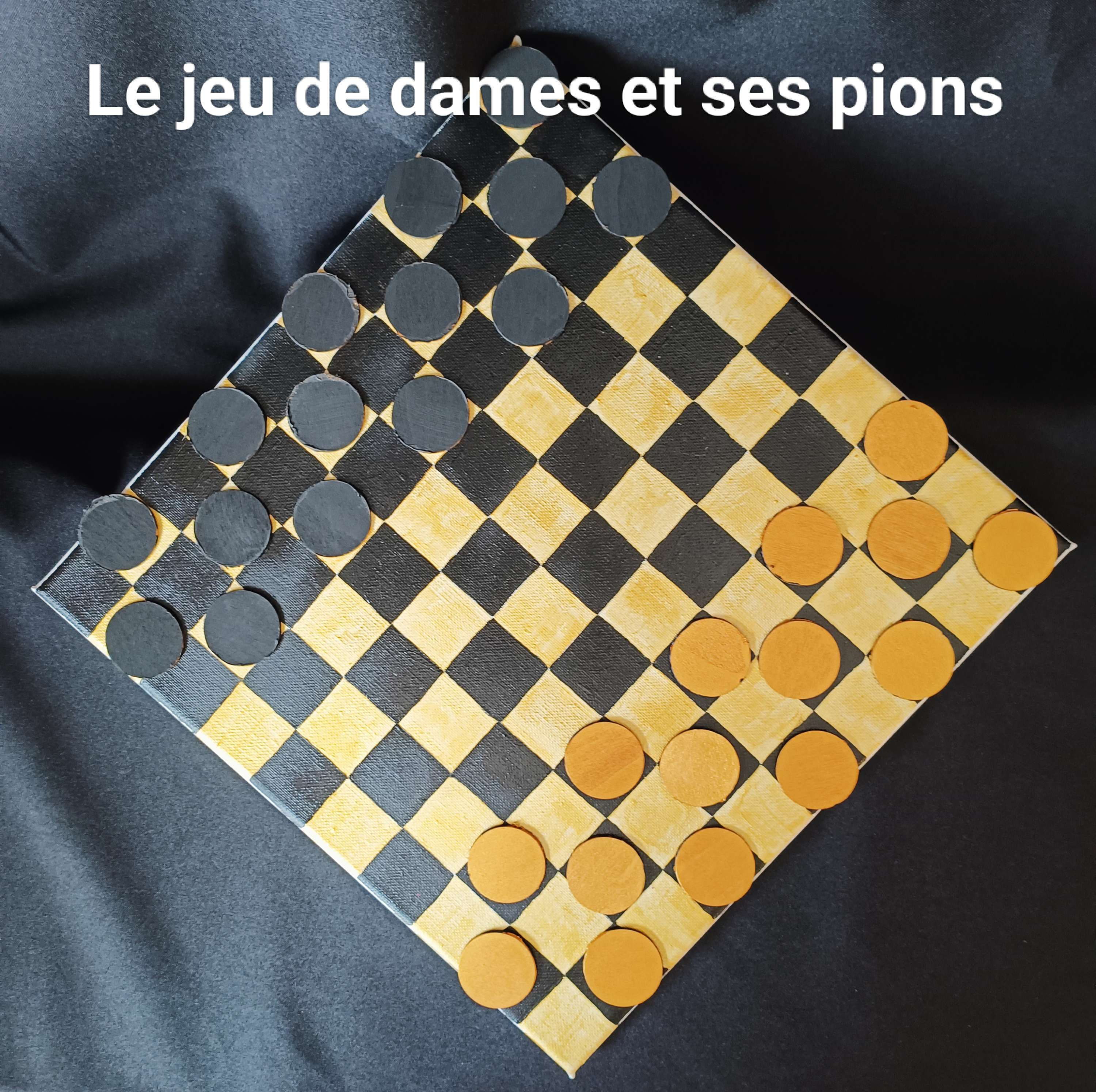 Jeu de dames et ses pions 