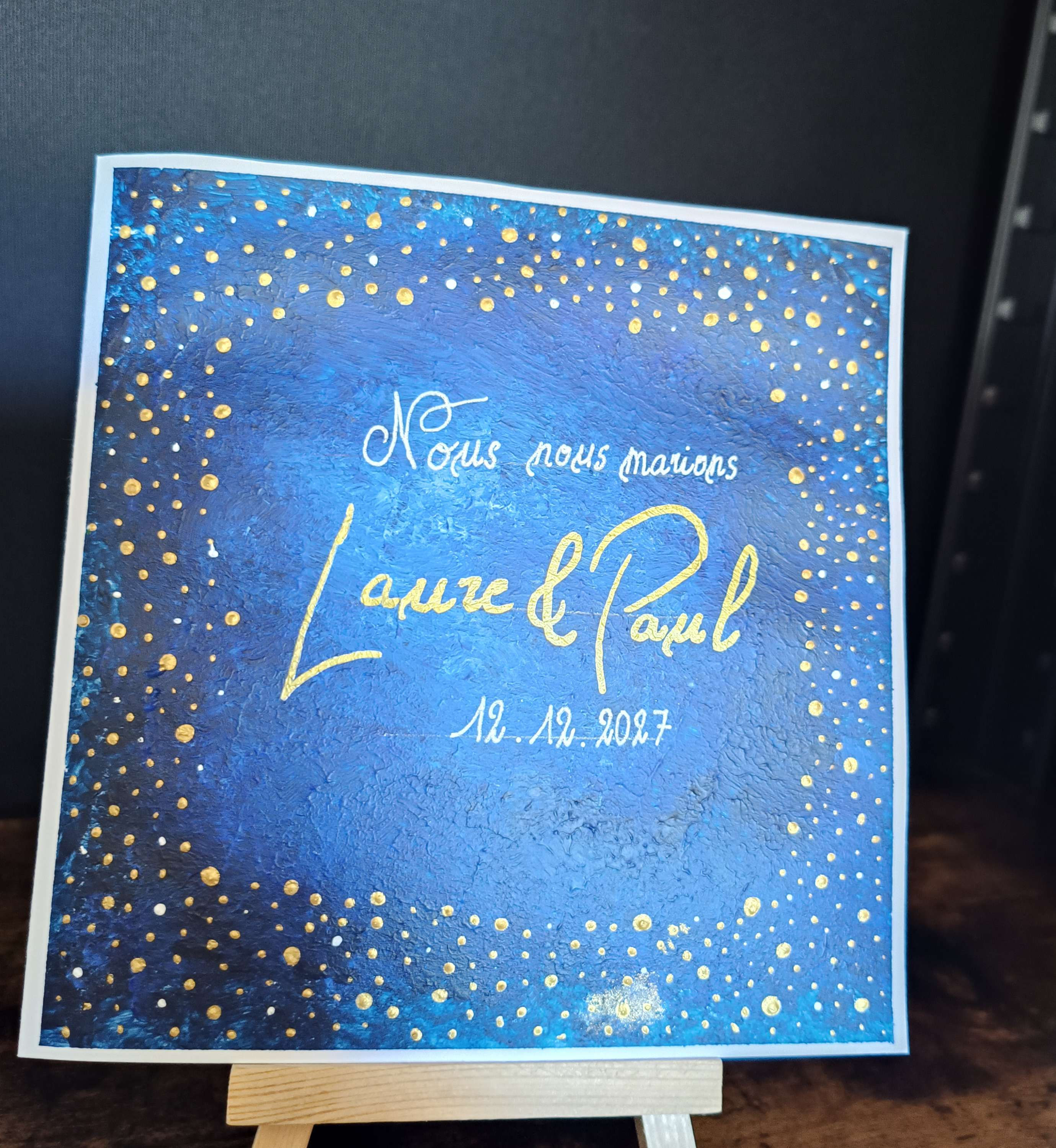 Faire part de mariage "Nuit d'amour bleutée"
