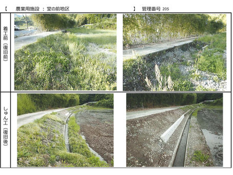 【農地：堂の前地区】災害復旧工事完了のお知らせ
