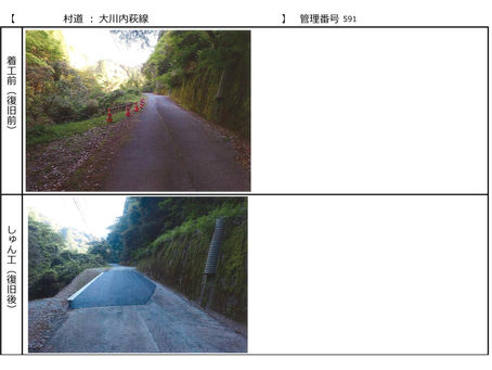  【大川内荻線】災害復旧工事完了のお知らせ