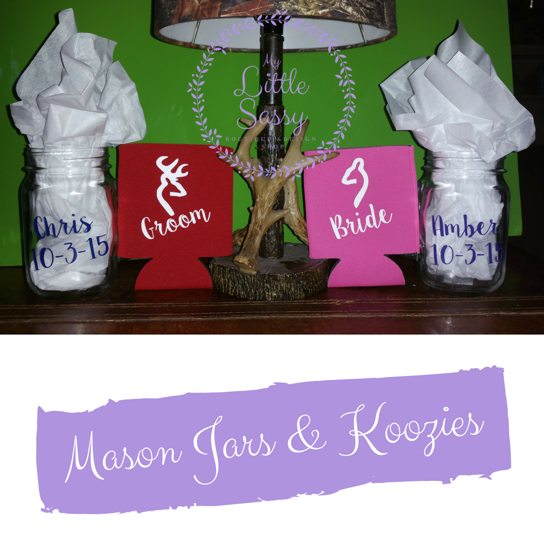 Personalized Glass Mug/s and Koozie/s (Bundle)